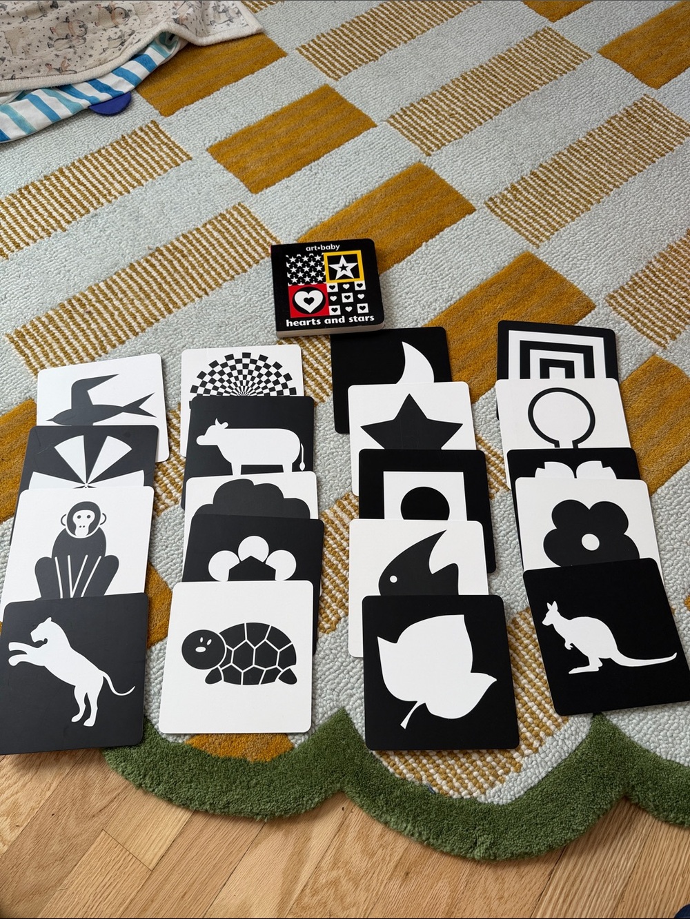 Double sided High Contrast Cards and board book for newborn baby